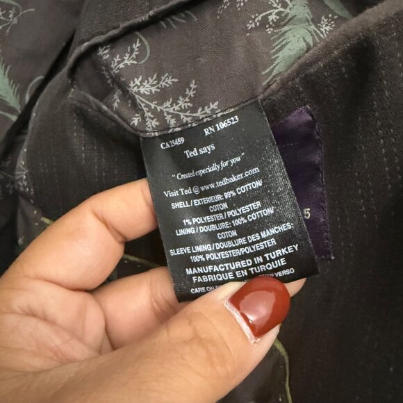 Ted Baker Dark Brown Pinstriped Velvet 2 Button Sport Coat Blazer Mens Sz Large - Picture 3 of 8